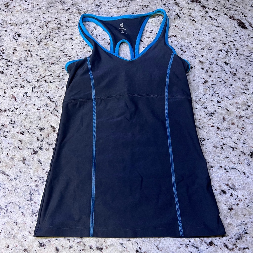Old Navy Navy and Light Blue Athletic Tank Top
